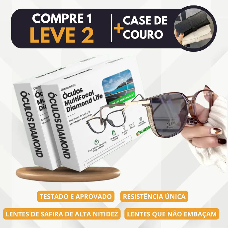 [Compre 1 Leve 2] Óculos MultiFocal Vision Premium (Últimas Unidades!) + Brinde Exclusivo: Case de Couro!