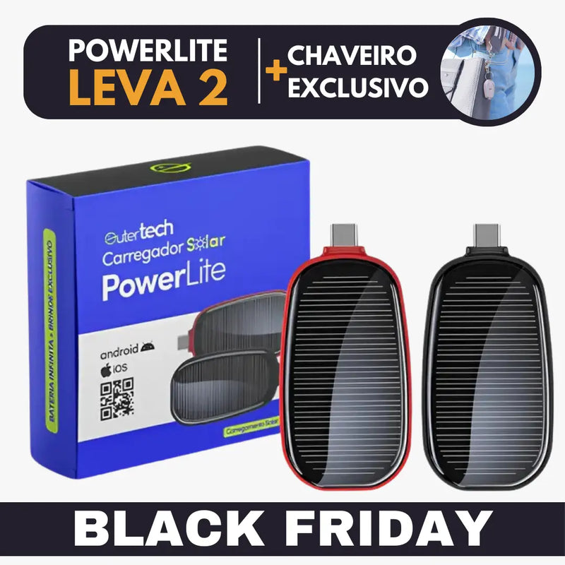 [Compre 1 Leve 2] Carregador Solar PowerLite™ + Brinde Exclusivo: Chaveiro!