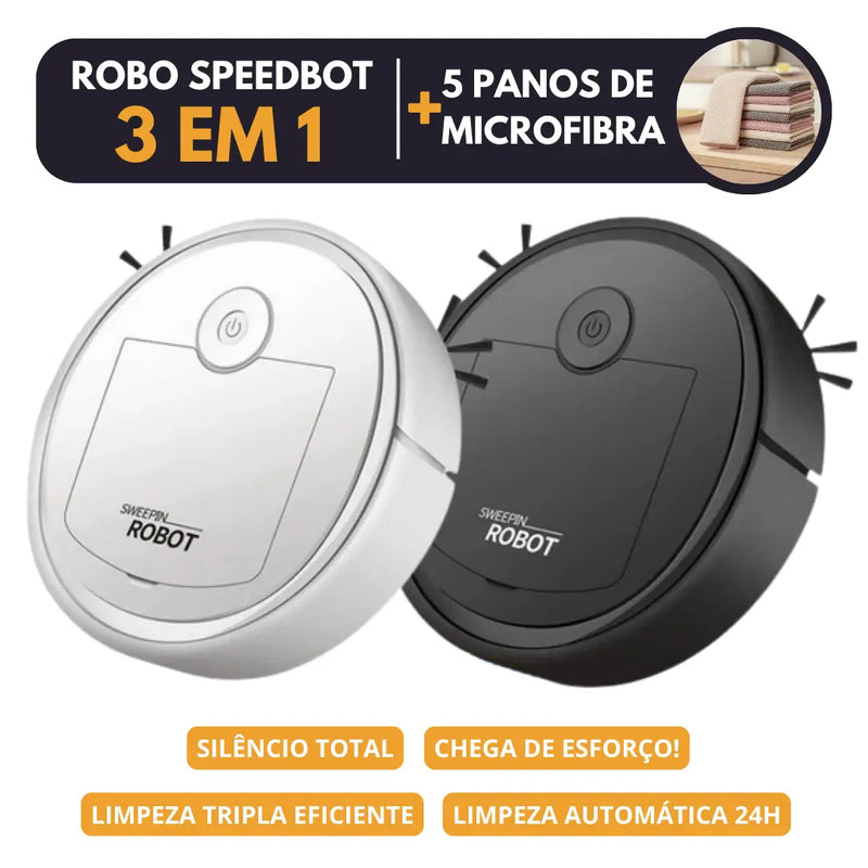 Robô SpeedBot Limpeza Premium 3 em 1 + Brinde Exclusivo (Últimas Unidades)